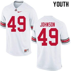 NCAA Ohio State Buckeyes Youth #49 Xavier Johnson White Nike Football College Jersey DHV4845RK
